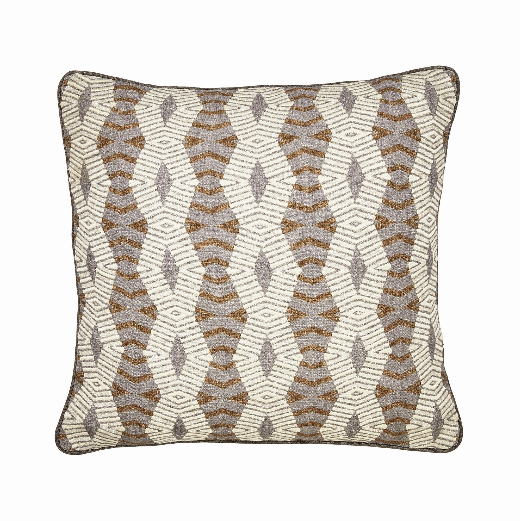 Asha Geometric Cushion By Bedeck Of Belfast In Grey